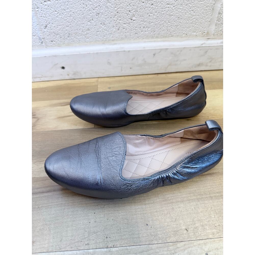 COLE HAAN pewter silver metallic gray 100% leather flex loafer flats - Picture 5 of 8